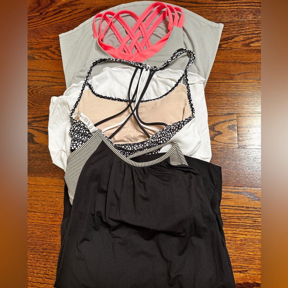 3 Lululemon tops. All size 4. $46 for all 3 tops.